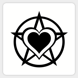 Black Pagan Heart Cheeky Witch® Sticker